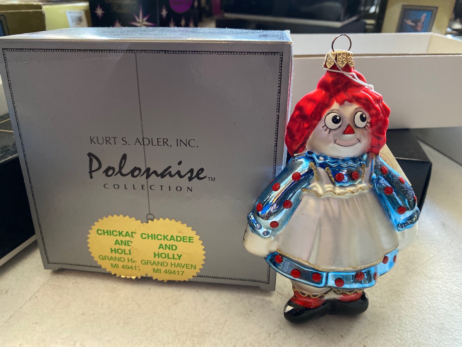 Raggedy Ann Polonaise Collection Kurt Adler Glass Christmas Ornament Poland