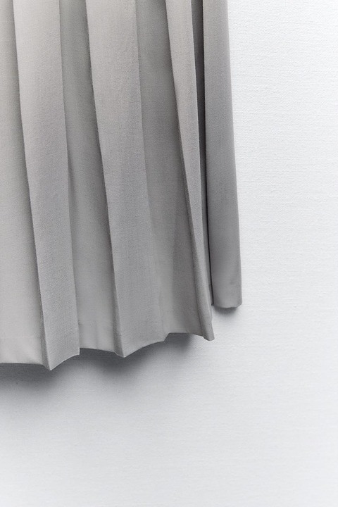 NWT ZARA PLEATED MIDI SKIRT GRAY