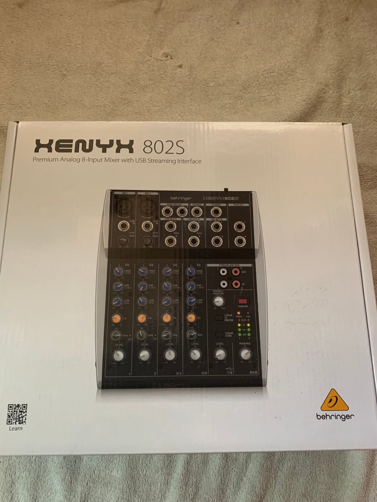 Behringer Xenyx 802S 8-Channel Analog Streaming Mixer  New in the original box