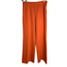 Vintage 70s Leisure Pant Suit S Orange Stretch Knit Buttons Pockets Zipper