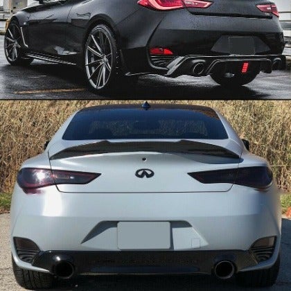 NEW 2017-2022 INFINITI Q60 HIGH KICK Real Carbon Fiber Rear Trunk PSM Spoiler