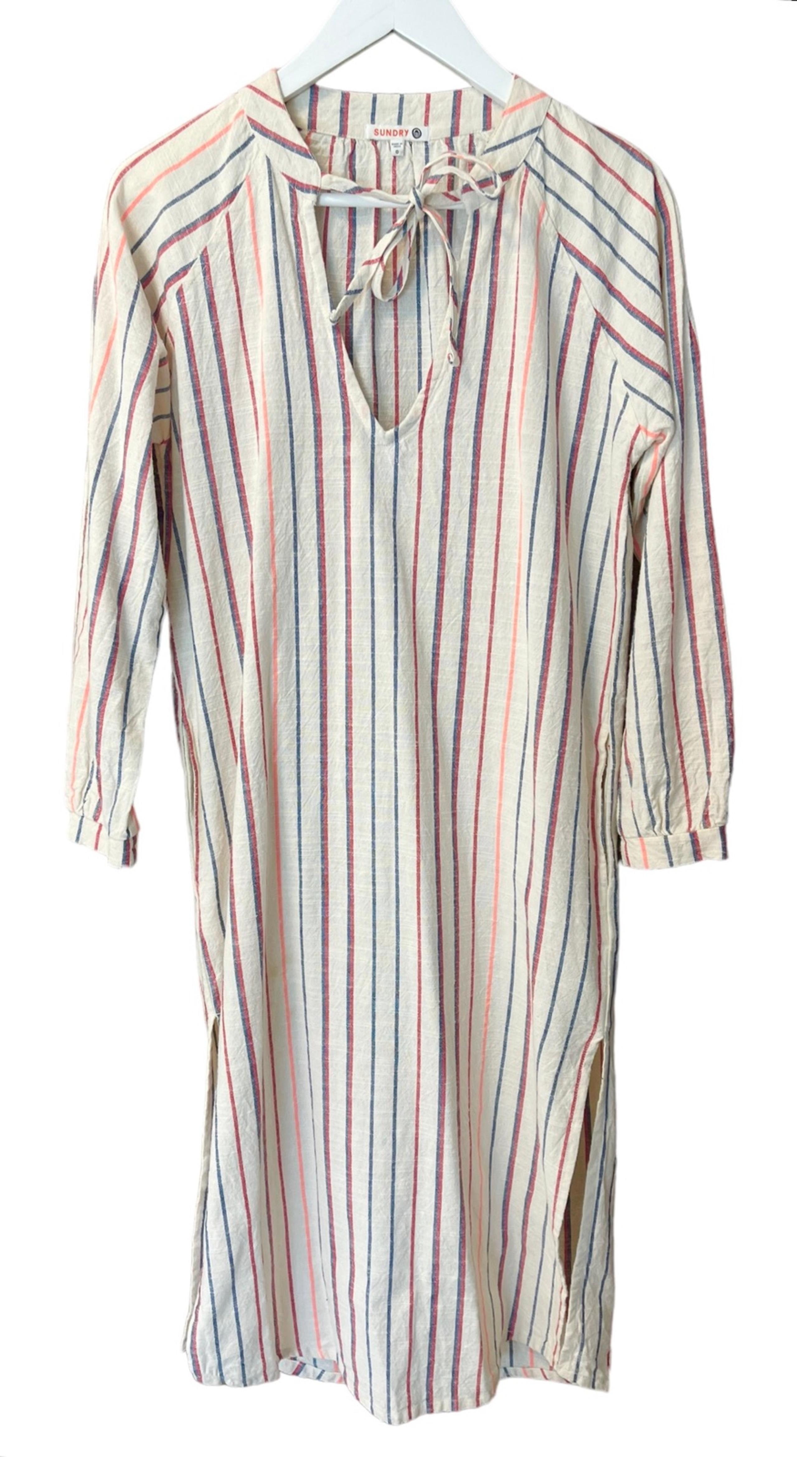 Sundry Anthropologie Striped Cotton Midi Tunic Dress Women’s Size 0