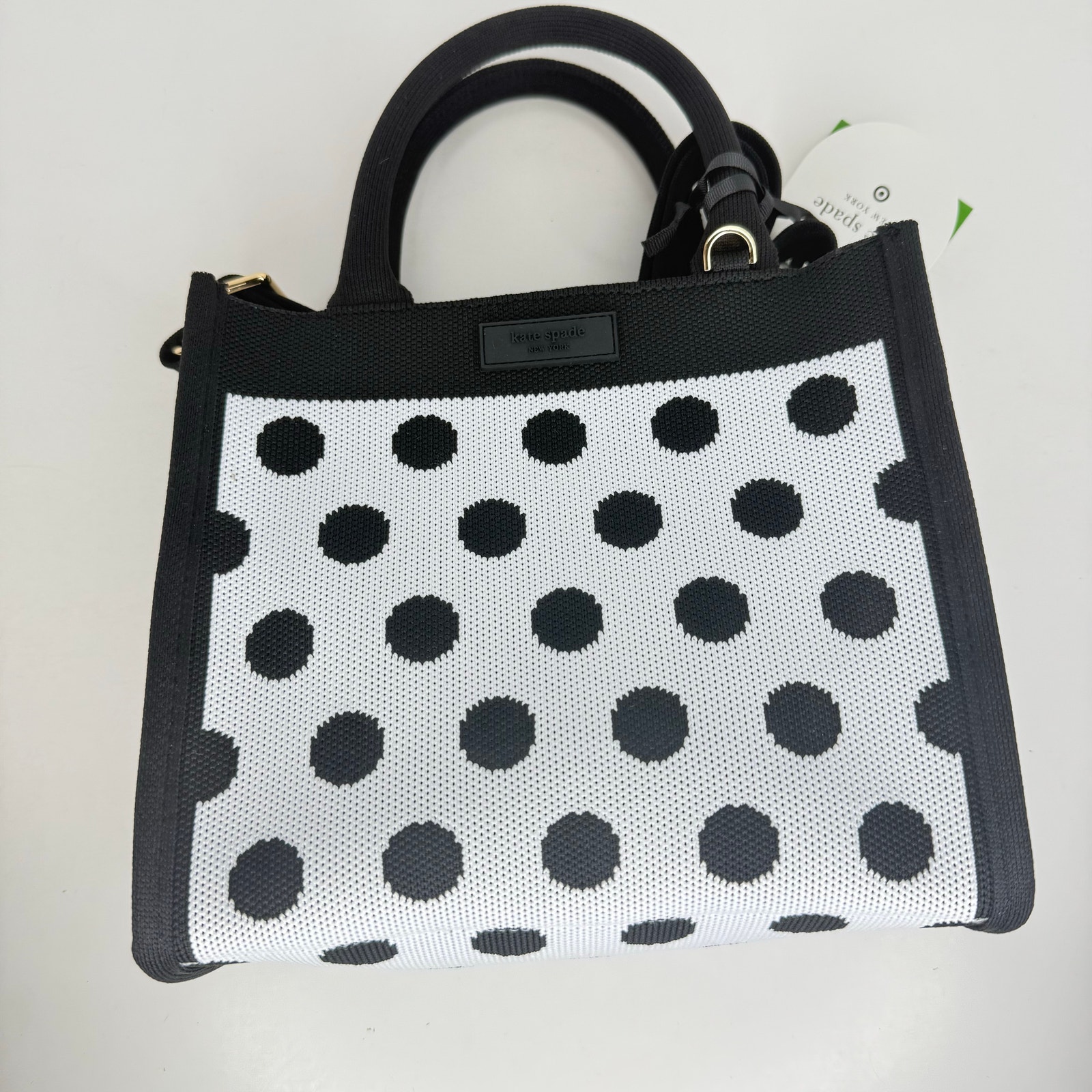 Kate Spade New York X Target Polka Dot Knit Crossbody Bag Black/White