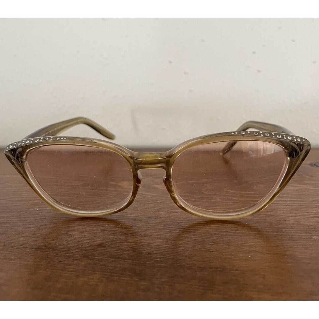 VINTAGE 50's 60s SWANK Frame Only France Rhinestone CAT EYE 50-16-137 Retro