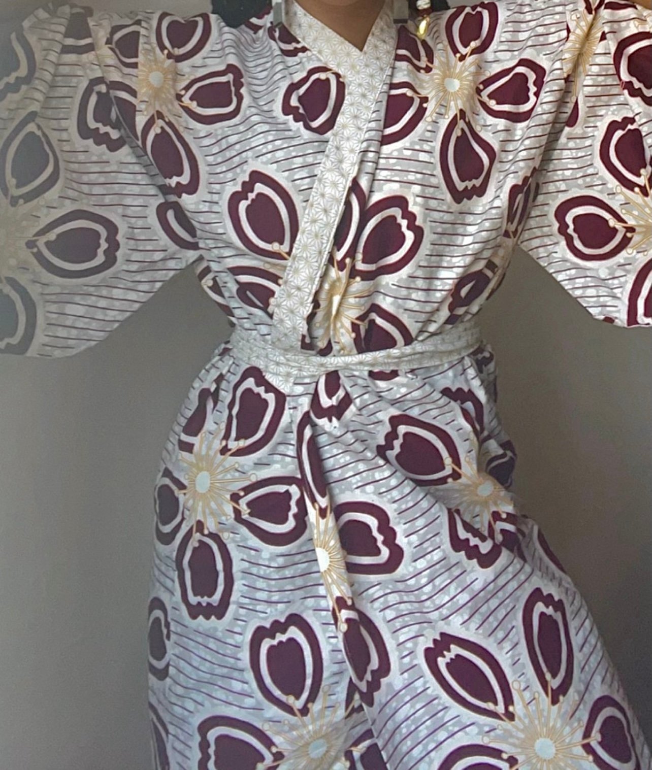 African Cotton Kimono Thigh Length