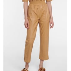 NWT FRAME Leather Crop Gym Pants in Butterscotch Size M