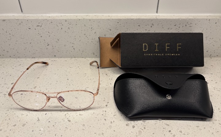Diff Eyewear Scout Aviator Rose Gold Glasses NWT