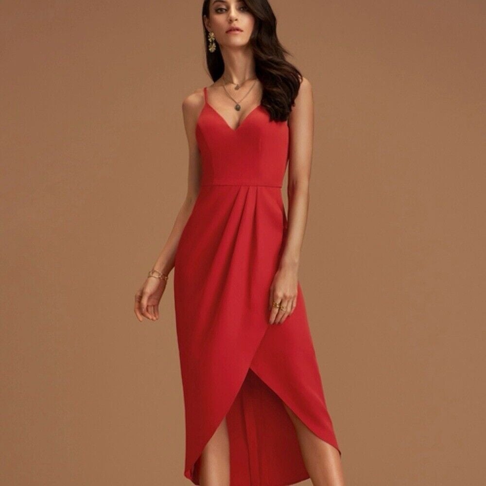 Burnt orange Pleated A-line Cocktail Dress