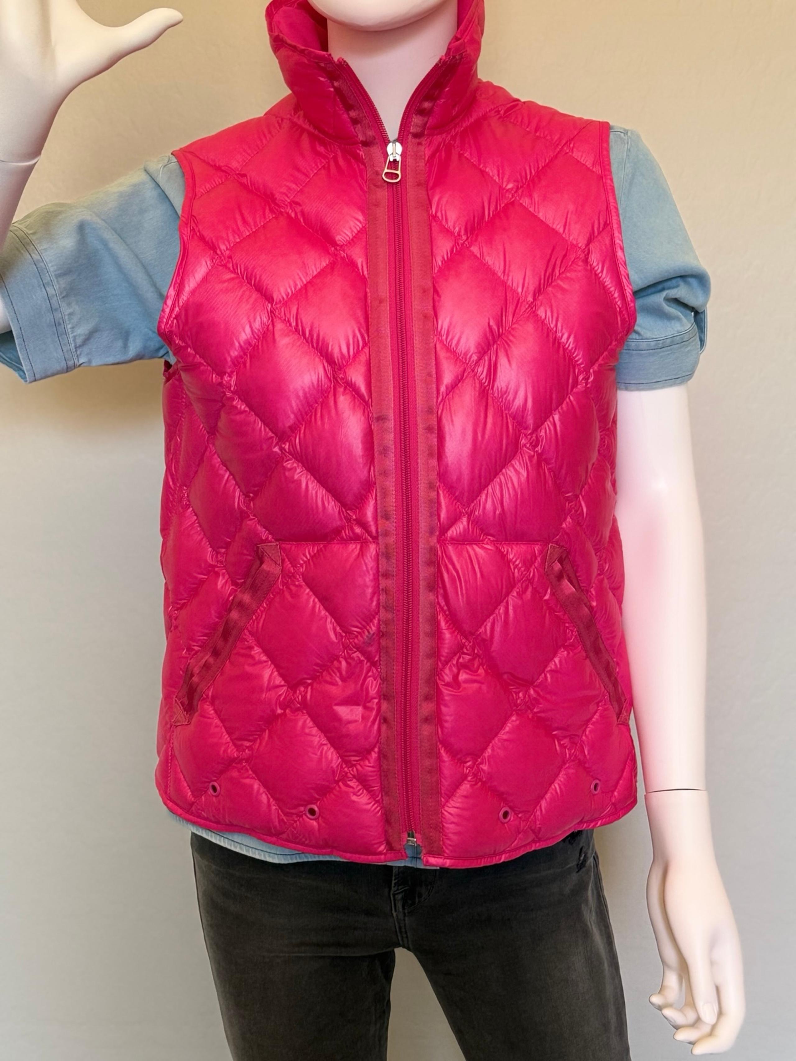 Women's Quilted Hot Pink Ralph Lauren Zip Up Sleeveless Vest Size Large