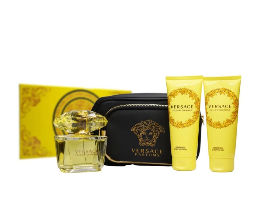 Versace yellow diamond 4PC SET(3.0oz edt sp,3.4oz Body Lotion,3.4oz Shower Gel,+