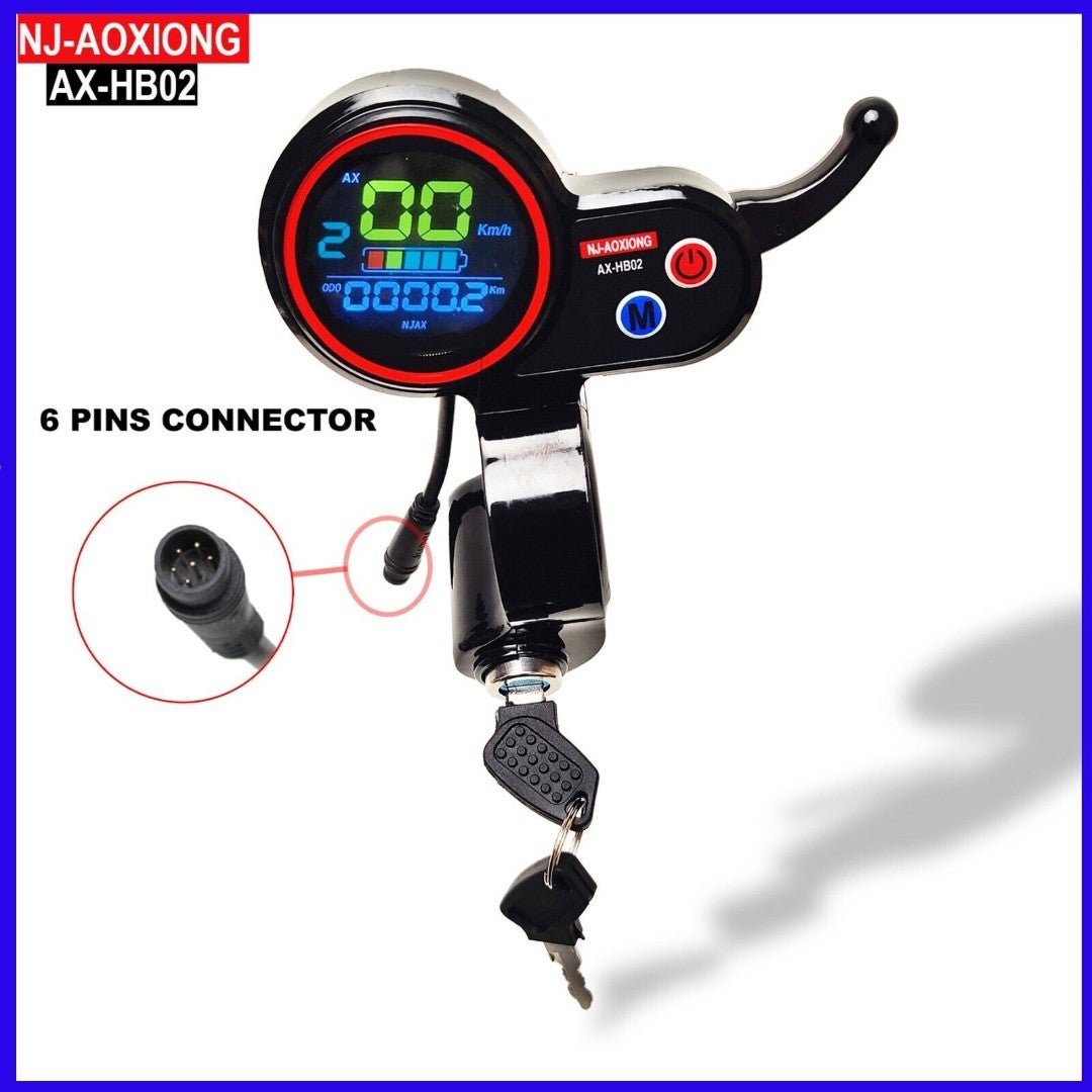 NJ-AOXIONG AX-HB02 Thumb Throttle LCD Display Ignition K 36-48V Electric Scooter