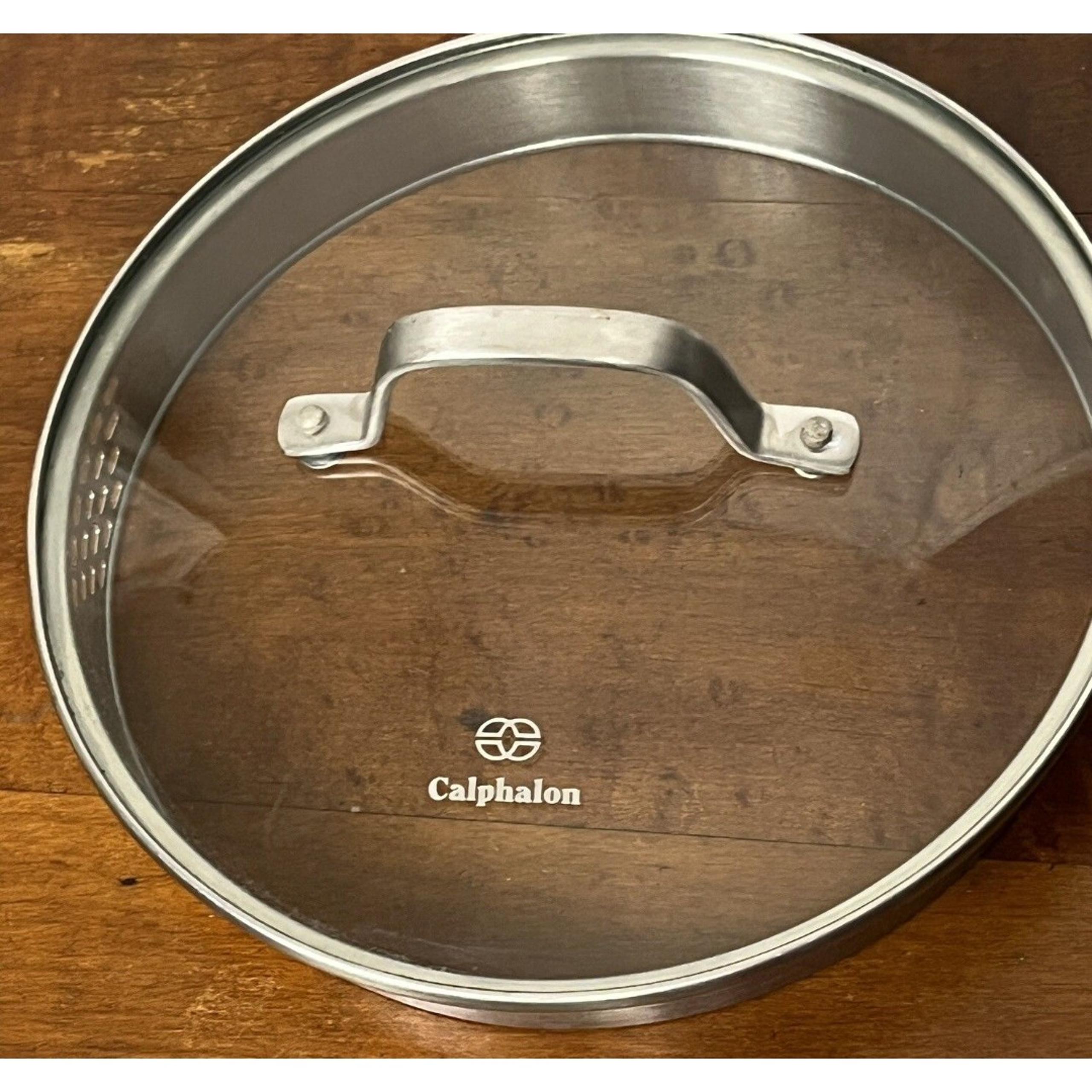 Calphalon Lid Only Tempered Glass Stainless Steel Replacement 9.25 in Model 1081