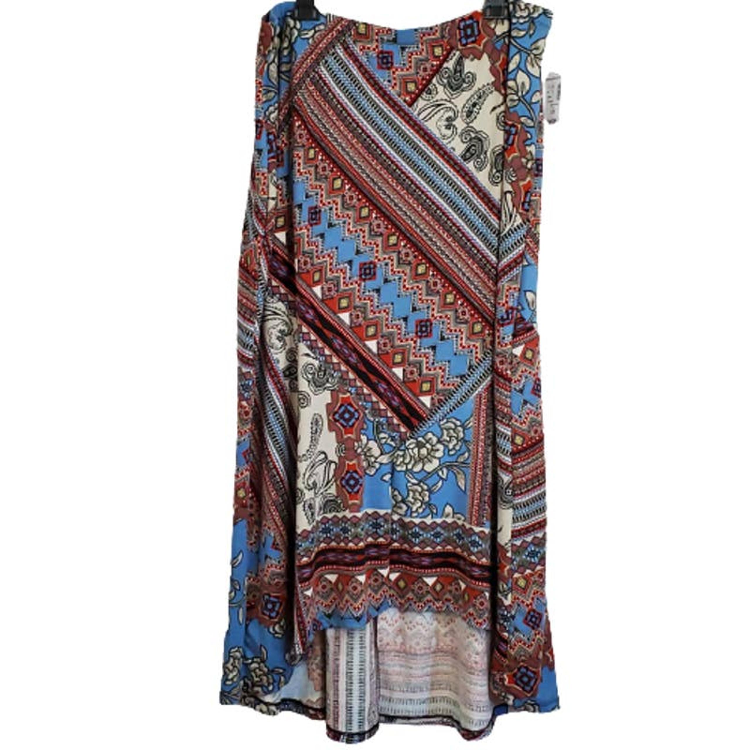 Dressbarn High Low Maxi Paisley Skirt 1X
