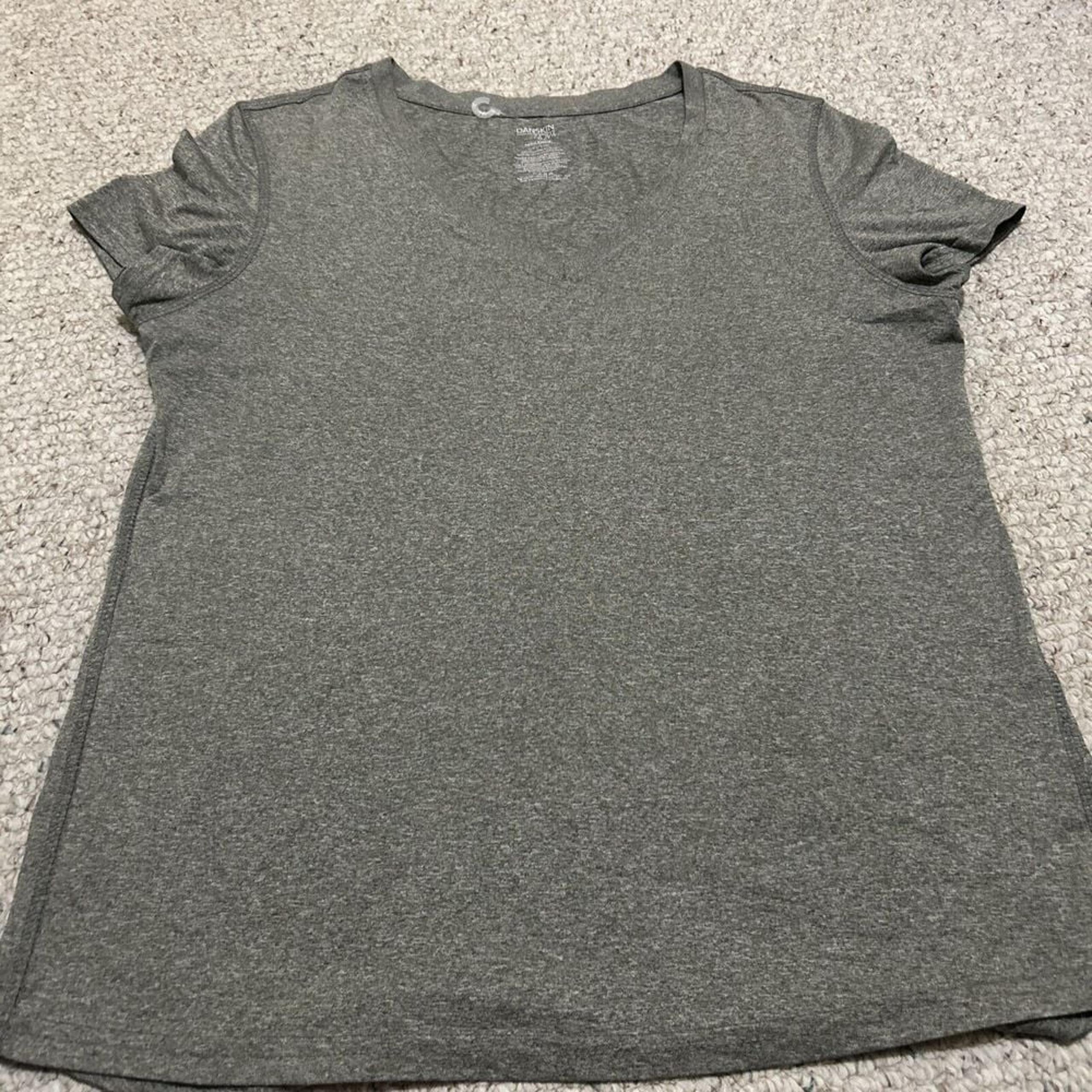 Danskin Now Shirt Women's Large 12-14 Gray Semi Fitted Dri More