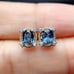 Natural London Blue Topaz Stud Earrings, 4x5mm Carat London Blue Topaz Earrings