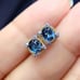 Natural London Blue Topaz Stud Earrings, 4x5mm Carat London Blue Topaz Earrings