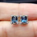 Natural London Blue Topaz Stud Earrings, 4x5mm Carat London Blue Topaz Earrings