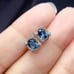 Natural London Blue Topaz Stud Earrings, 4x5mm Carat London Blue Topaz Earrings