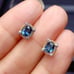 Natural London Blue Topaz Stud Earrings, 4x5mm Carat London Blue Topaz Earrings