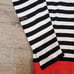 Bordado 100% Pima Cotton Knit Full Zip Sweater Striped Contrast Trim Sz M