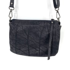 Solinda Pebble Gray Italian Leather Crossbody Purse