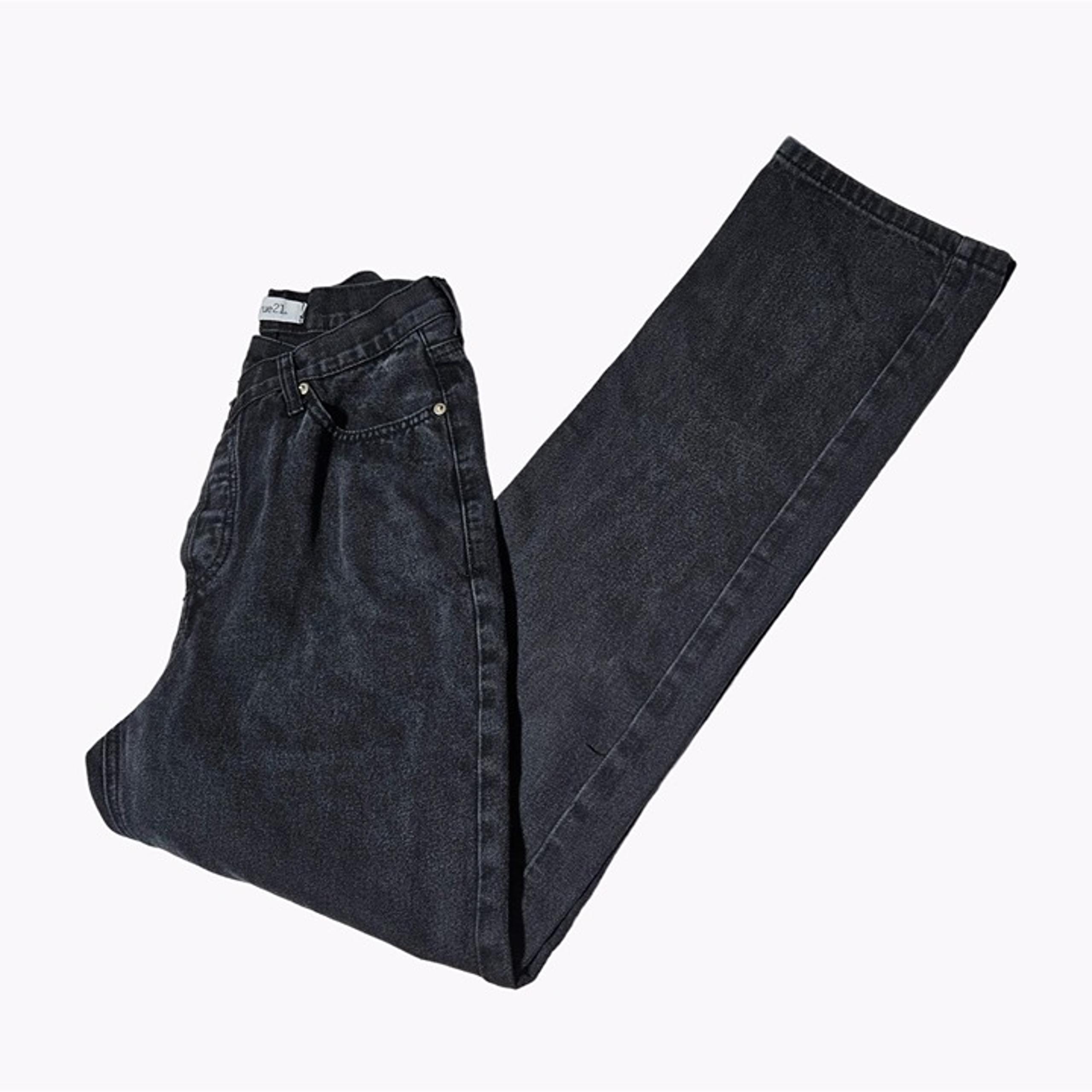 rue21 Jeans Womens Size 6 Button Fly Boot Cut High Waist Black Denim Pants