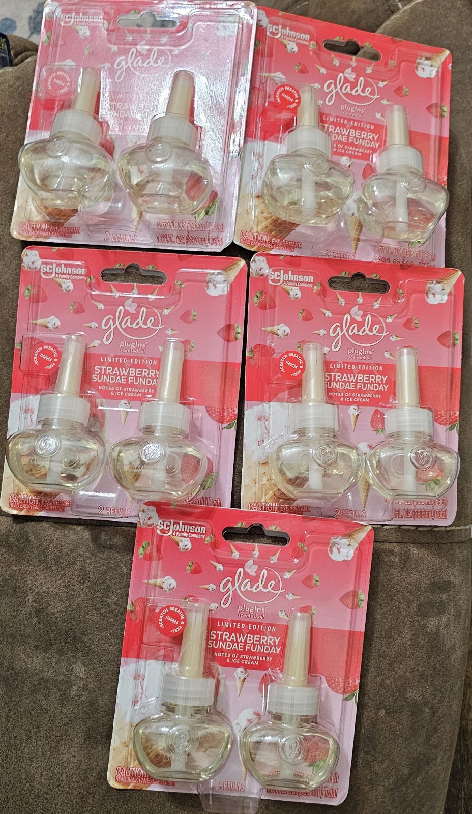 Glade set of 5 packs Strawberry Sundae Funday refills