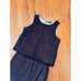 Karl Lagerfeld Navy Embroidered Eyelet Overlay Skirt Set Size 16