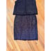 Karl Lagerfeld Navy Embroidered Eyelet Overlay Skirt Set Size 16