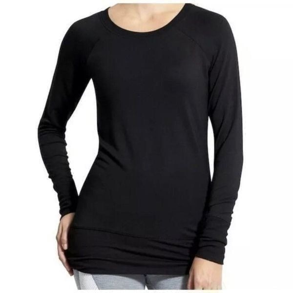 Athleta Women's Black Studio Cinch Pullover Modal Sweatshirt