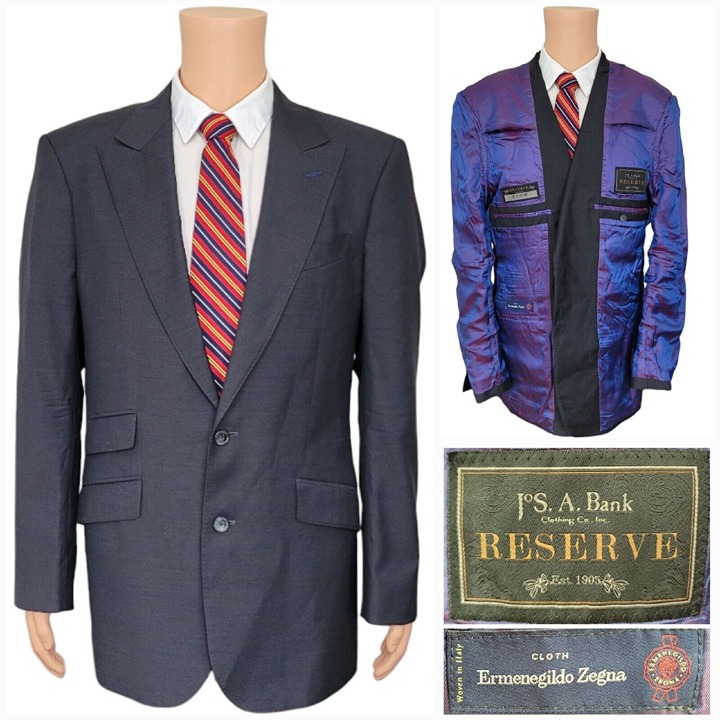Jos A Bank Ermenegildo Zegna Mens Blazer Sport Coat Two Button Casual Jacket 42L