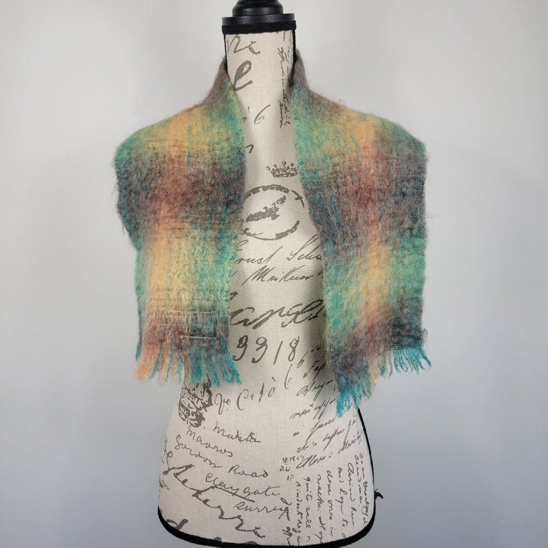 Vintage Craig Na Criedhe Scottish Mohair Blend Neck Wrap Designer Luxe Scarf NGzp74UH4