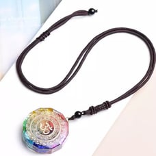 Natural Gemstone Pendant Necklace-Healing 7 Chakra Crystal Reiki Chakra Necklace