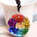 Natural Gemstone Pendant Necklace-Healing 7 Chakra Crystal Reiki Chakra Necklace