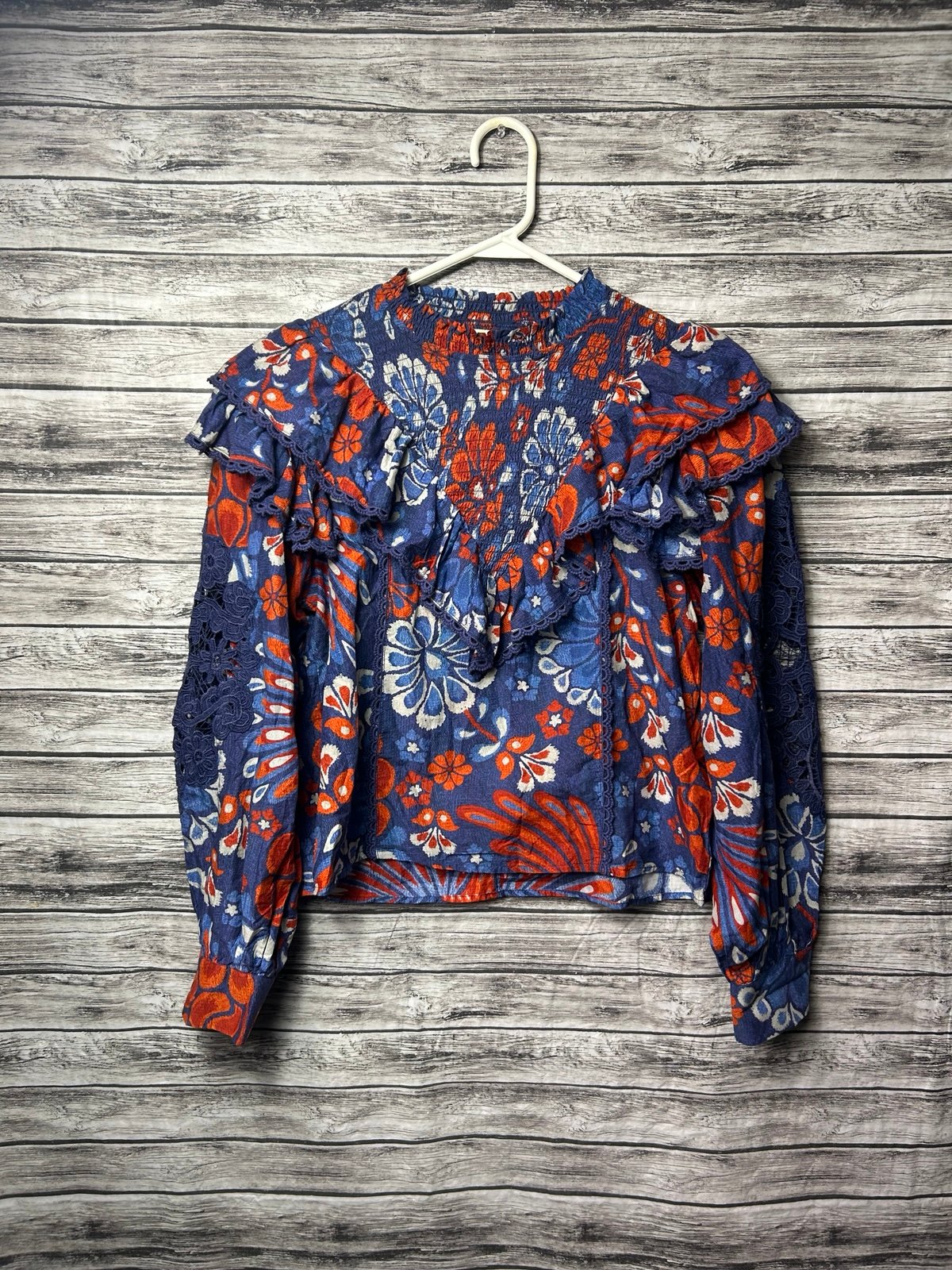 Anthropologie Farm Rio Smocked Floral Blouse - Medium