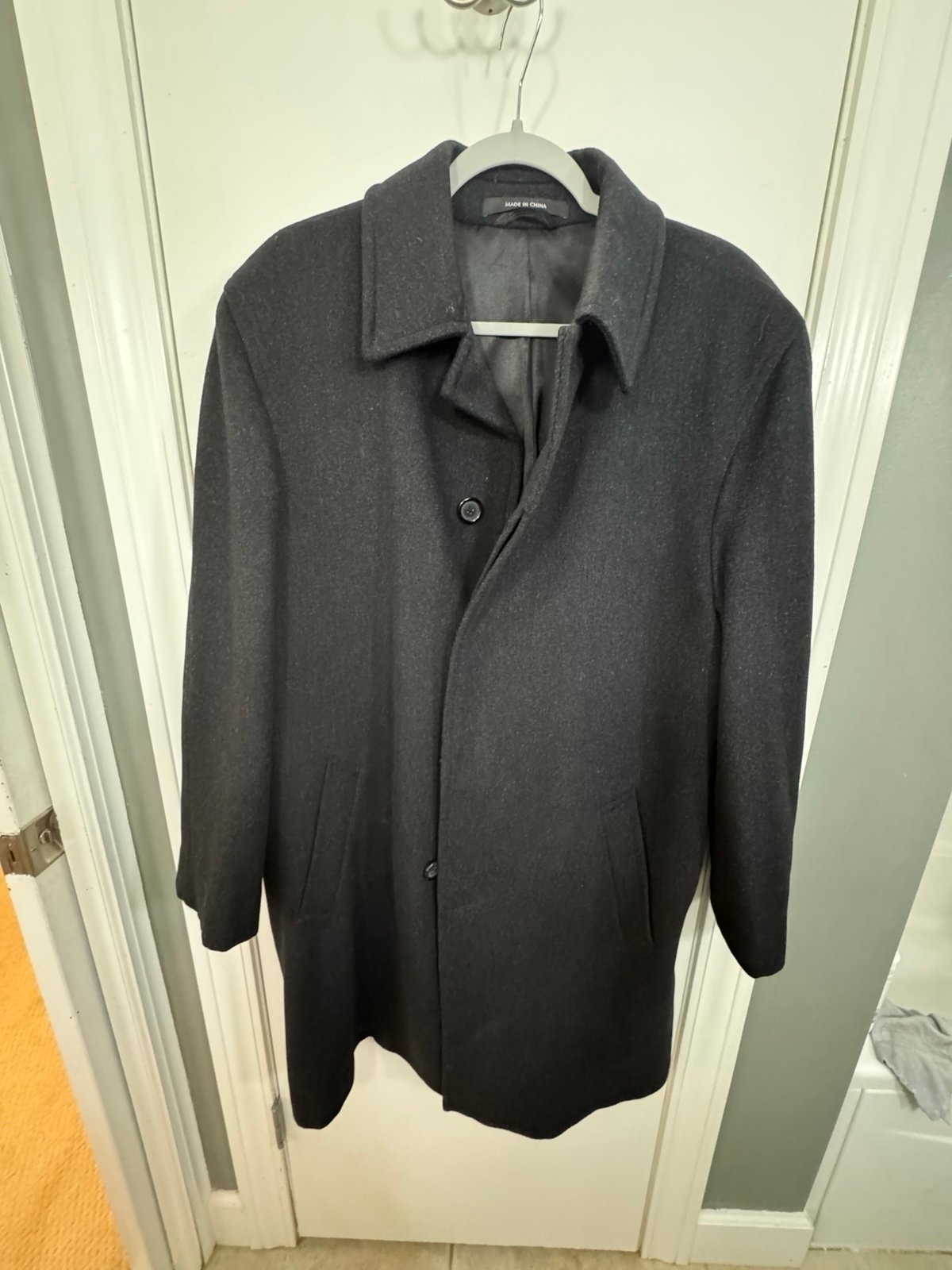 NAUTICA Black Tailored Trench Coat with Classic Collar