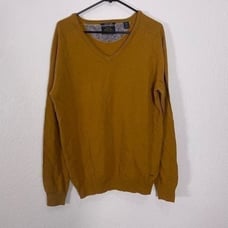 Scotch & Soda Golden Yellow Lambswool V Neck Pullover Sweater