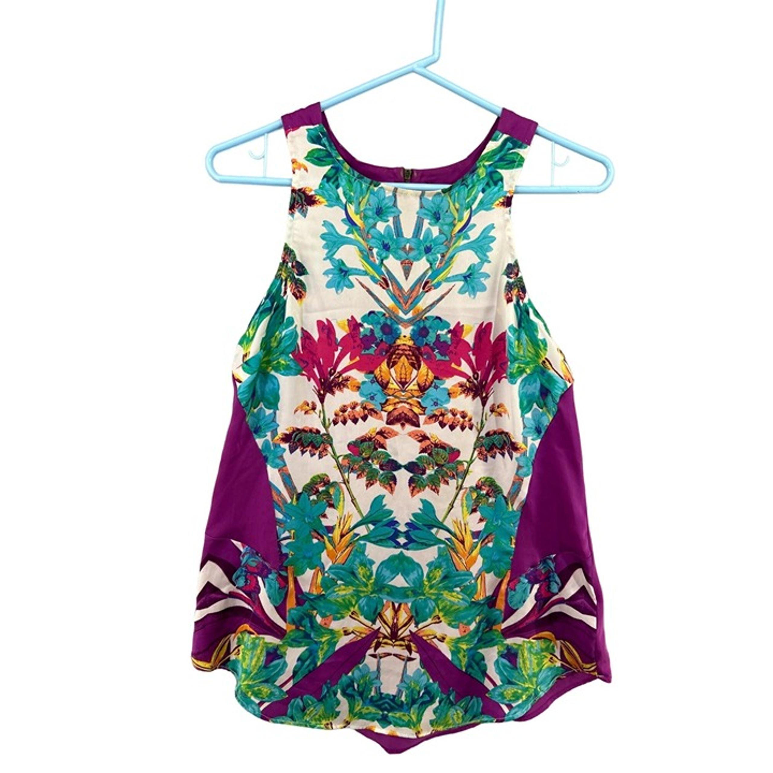 Nicole by Nicole Miller Women's Floral Sleeveless Blouse Size XS