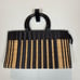 Vintage rattan wicker striped bag