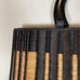 Vintage rattan wicker striped bag
