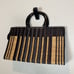 Vintage rattan wicker striped bag