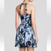 Amanda Uprichard Blue Tropical Silk Halter Dress | Size M