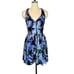 Amanda Uprichard Blue Tropical Silk Halter Dress | Size M