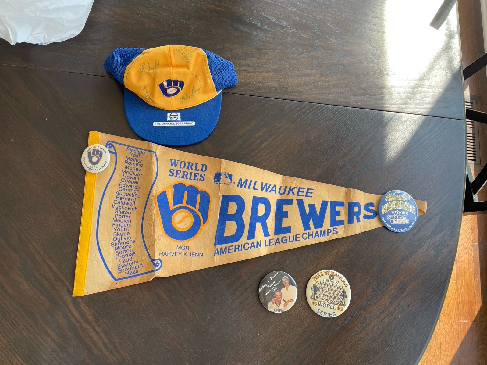 Milwaukee Brewers World Series memoriablia autographed pennant