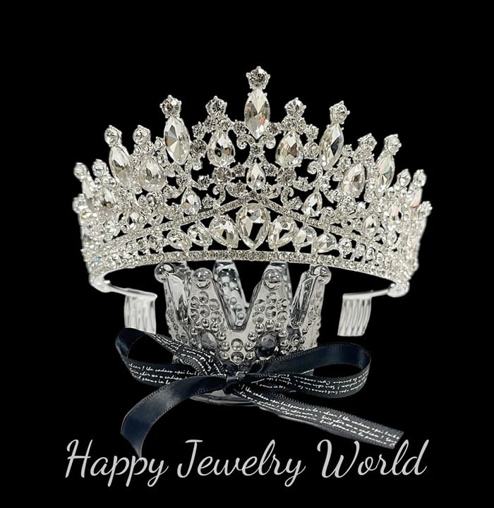 Queen Silver Tiara, Princess Crown with Comb, Bridal Headpiece
