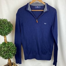 Vineyard Vines Blue Knit Quarter Zip Long Sleeve Sweater S