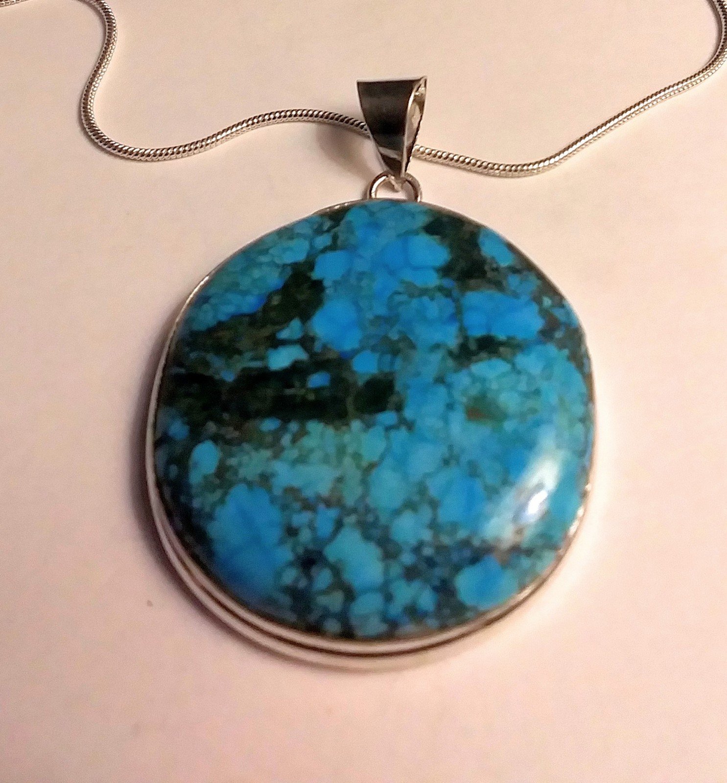 Stunning 925 Sterling Silver Turquoise Necklace