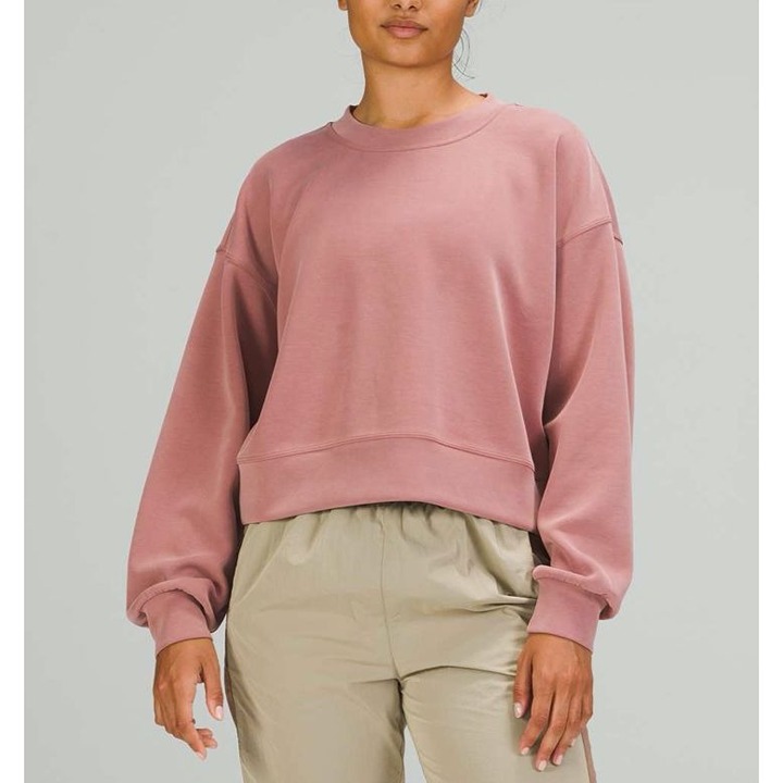 Lululemon Perfectly Oversized Cropped Crew *Softstreme Spiced Chai Size 4
