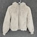 Athleta Ritual Mauve Faux Fur Zip Up Hoodie Womens Small Beige Jacket Athleisure