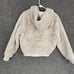 Athleta Ritual Mauve Faux Fur Zip Up Hoodie Womens Small Beige Jacket Athleisure